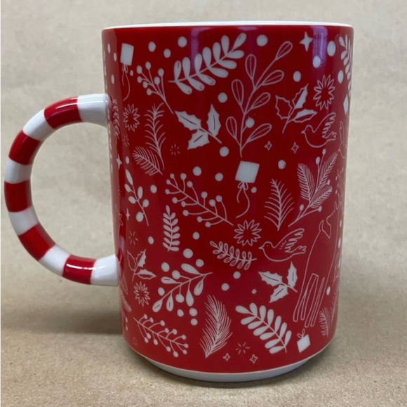 Like new Starbucks holiday ceramic mug, red with striped handle - Picture 6 of 6